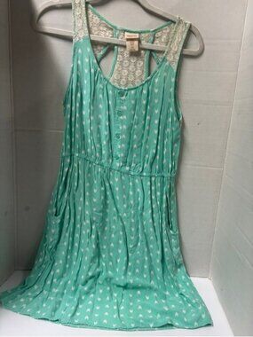 Mossimo Supply Co. Mint Green Tank Dress with Lace Back